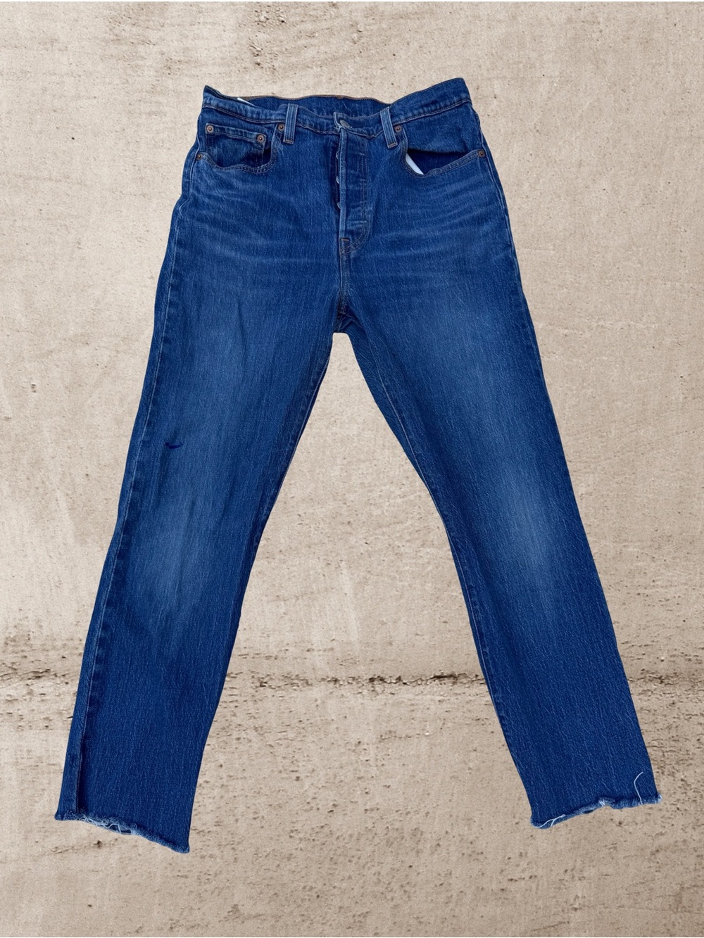 Levi’s 501 Jeans W29 L32 Medium Wash Button Fly Raw Hem Straight Leg Women’s